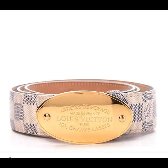 Louis Vuitton Accessories - Authentic LOUIS VUITTON Damier Azur Voyage Belt